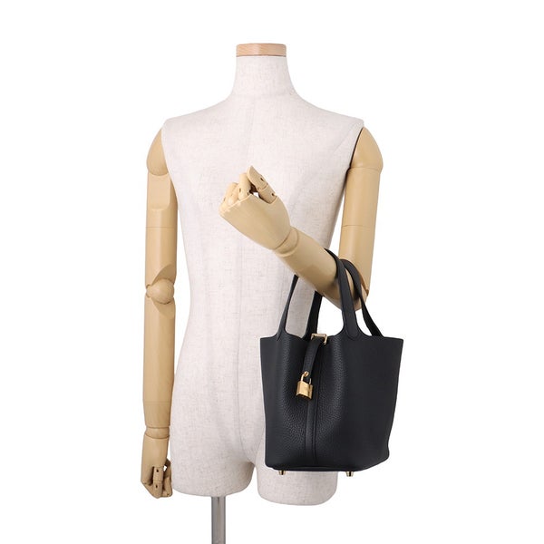 エルメス ハンドバッグ ピコタンロックPM ブラック/ゴールド金具 トリヨンクレマンス G刻印 HERMES 黒