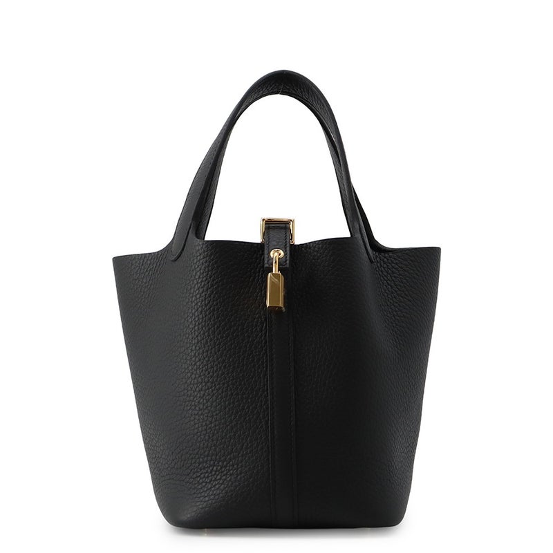 エルメス ハンドバッグ ピコタンロックPM ブラック/ゴールド金具 トリヨンクレマンス G刻印 HERMES 黒