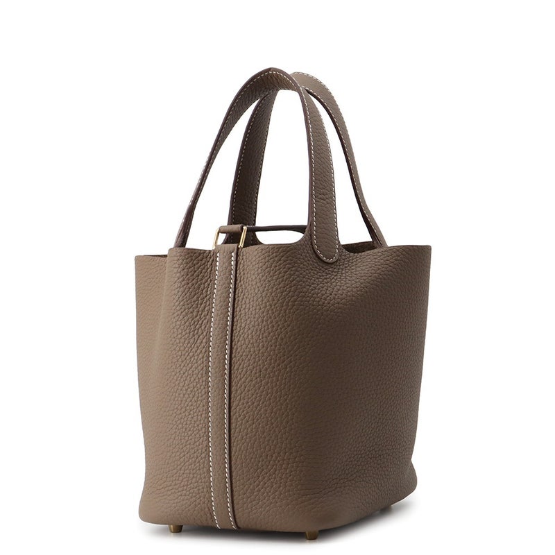 エルメス ハンドバッグ ピコタンロックPM エトゥープ/ゴールド金具 トリヨンクレマンス G刻印 HERMES