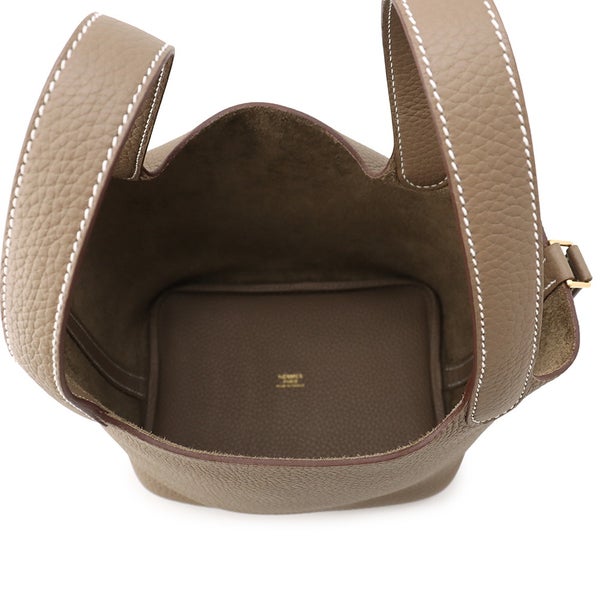 エルメス ハンドバッグ ピコタンロックPM エトゥープ/ゴールド金具 トリヨンクレマンス G刻印 HERMES