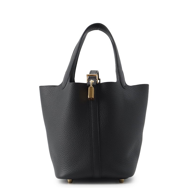 エルメス ハンドバッグ ピコタンロックPM ブラック/ゴールド金具 トリヨンクレマンス G刻印 HERMES 黒