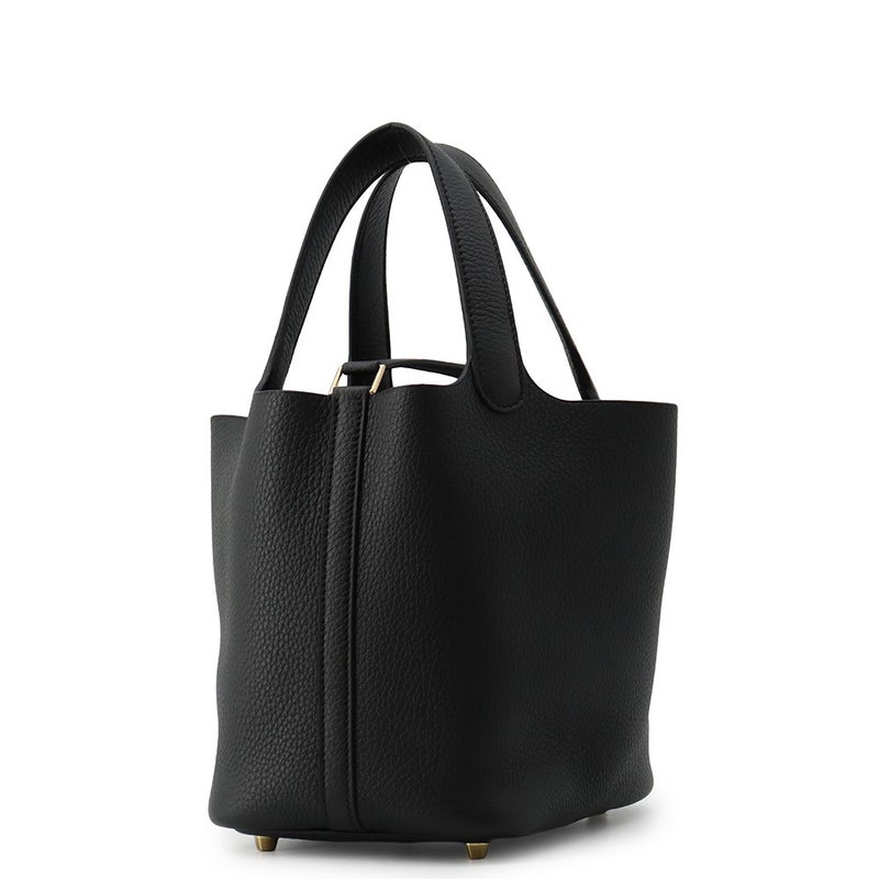 エルメス ハンドバッグ ピコタンロックPM ブラック/ゴールド金具 トリヨンクレマンス G刻印 HERMES 黒