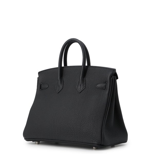 エルメス バーキン25 ブラック/シルバー金具 トゴ K刻印 HERMES Birkin ハンドバッグ 黒