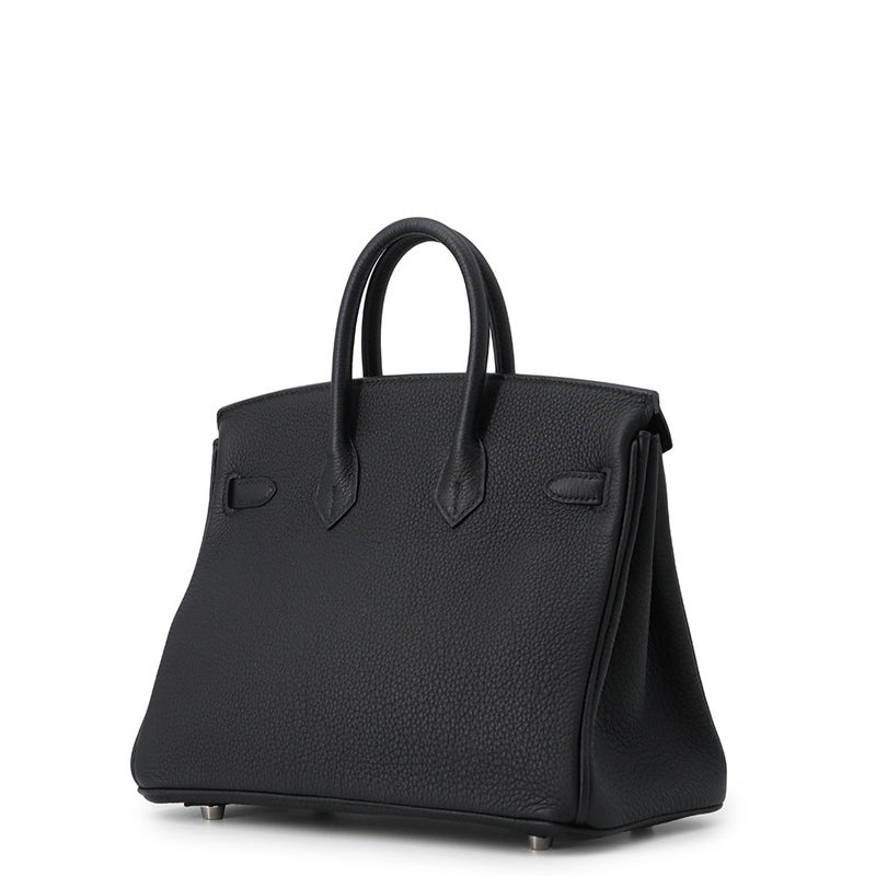 エルメス バーキン25 ブラック/シルバー金具 トゴ K刻印 HERMES Birkin ハンドバッグ 黒