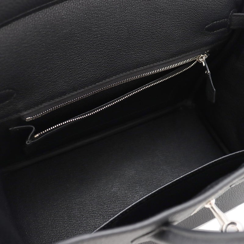 エルメス バーキン25 ブラック/シルバー金具 トゴ K刻印 HERMES Birkin ハンドバッグ 黒