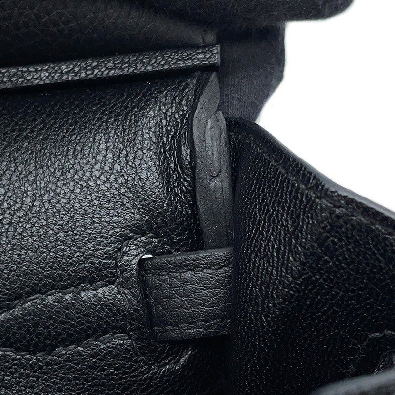 エルメス バーキン25 ブラック/シルバー金具 トゴ K刻印 HERMES Birkin ハンドバッグ 黒