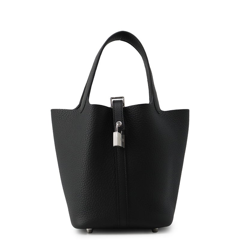 エルメス ハンドバッグ ピコタンロックPM ブラック/シルバー金具 トリヨンクレマンス G刻印 HERMES 黒