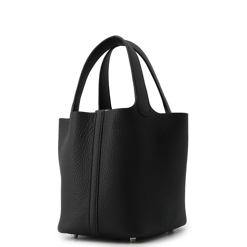 エルメス ハンドバッグ ピコタンロックPM ブラック/シルバー金具 トリヨンクレマンス G刻印 HERMES 黒