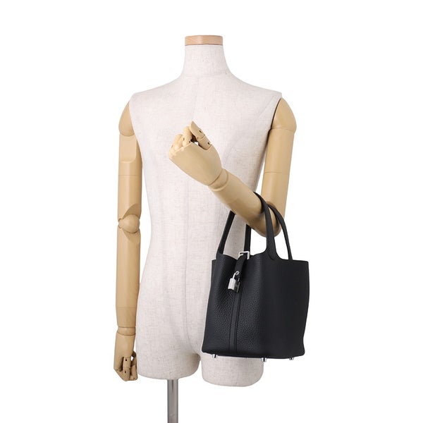 エルメス ハンドバッグ ピコタンロックPM ブラック/シルバー金具 トリヨンクレマンス G刻印 HERMES 黒