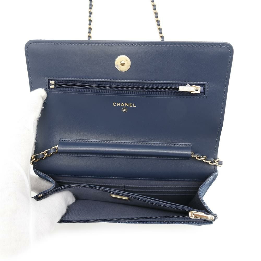 シャネル 財布 マトラッセ A33814 ネイビー CHANEL - シャネル 財布 マトラッセ A33814 ネイビーの通販 by ブラン