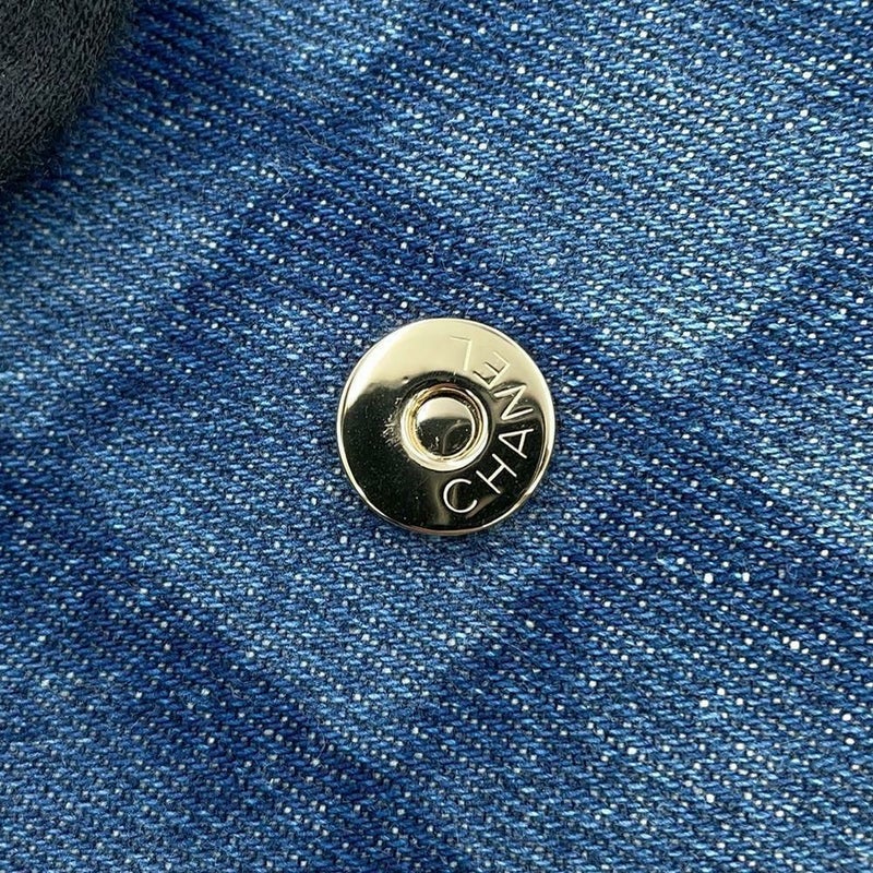 シャネル チェーンウォレット マトラッセ ココマーク デニム A33814 CHANEL 財布