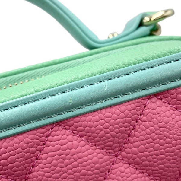 シャネル チェーンショルダーバッグ CCフィリグリー バニティバッグ キャビアスキン A93343 CHANEL ヴァニティ