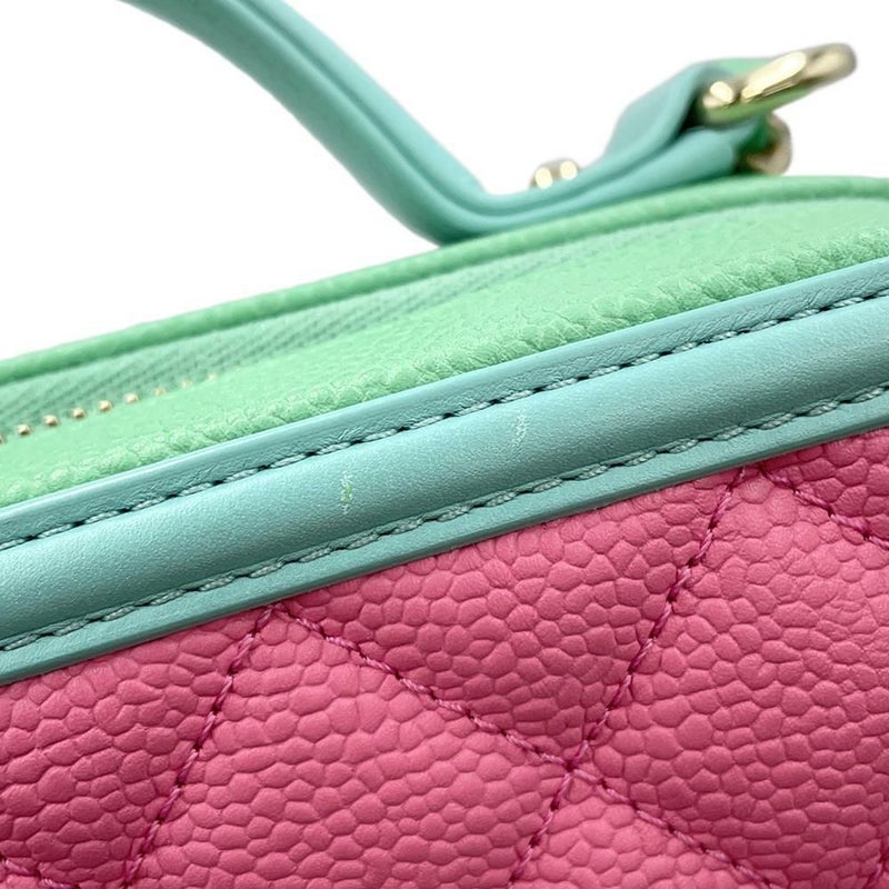 シャネル チェーンショルダーバッグ CCフィリグリー バニティバッグ キャビアスキン A93343 CHANEL ヴァニティ