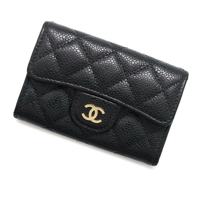 シャネル カードケース マトラッセ クラシックカードケース ココマーク キャビアスキン AP0214 CHANEL 名刺入れ 黒