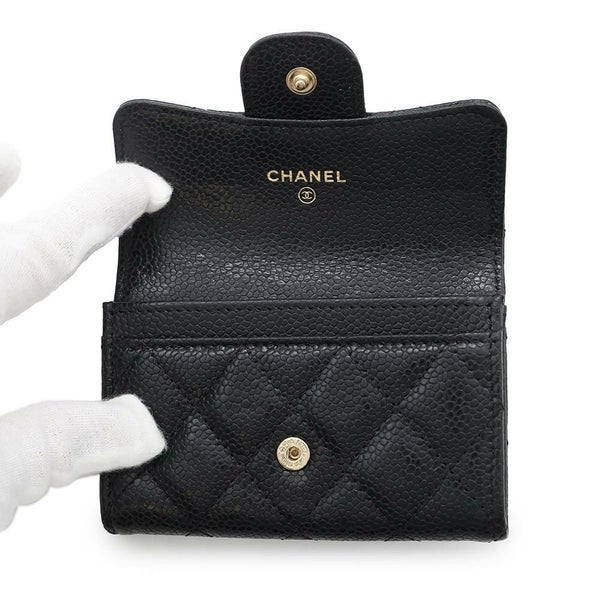 シャネル カードケース マトラッセ クラシックカードケース ココマーク キャビアスキン AP0214 CHANEL 名刺入れ 黒