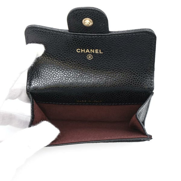 シャネル カードケース マトラッセ クラシックカードケース ココマーク キャビアスキン AP0214 CHANEL 名刺入れ 黒