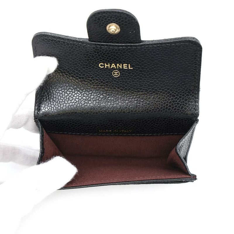 シャネル カードケース マトラッセ クラシックカードケース ココマーク キャビアスキン AP0214 CHANEL 名刺入れ 黒