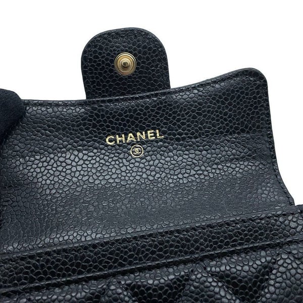 シャネル カードケース マトラッセ クラシックカードケース ココマーク キャビアスキン AP0214 CHANEL 名刺入れ 黒