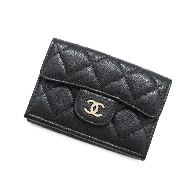 シャネル 三つ折り財布 マトラッセ ココマーク クラシック スモール フラップ ウォレット AP0230 CHANEL 黒