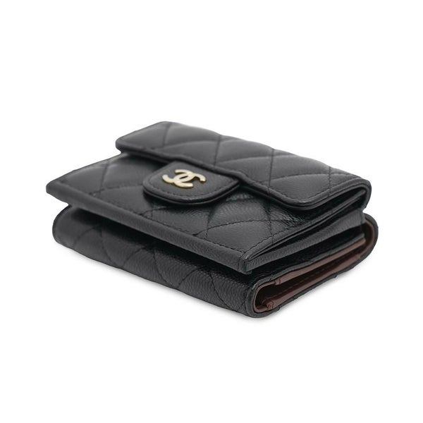 シャネル 三つ折り財布 マトラッセ ココマーク クラシック スモール フラップ ウォレット AP0230 CHANEL 黒
