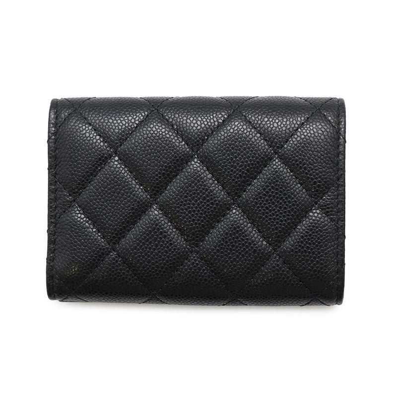 シャネル 三つ折り財布 マトラッセ ココマーク クラシック スモール フラップ ウォレット AP0230 CHANEL 黒