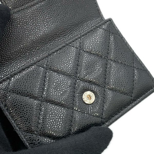 シャネル 三つ折り財布 マトラッセ ココマーク クラシック スモール フラップ ウォレット AP0230 CHANEL 黒