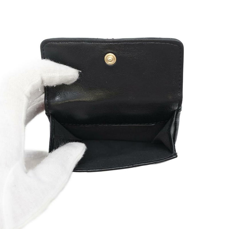 シャネル 三つ折り財布 キルティング ココマーク シャネル19 スモール フラップ ウォレット ラムスキン AP1789 CHANEL 黒
