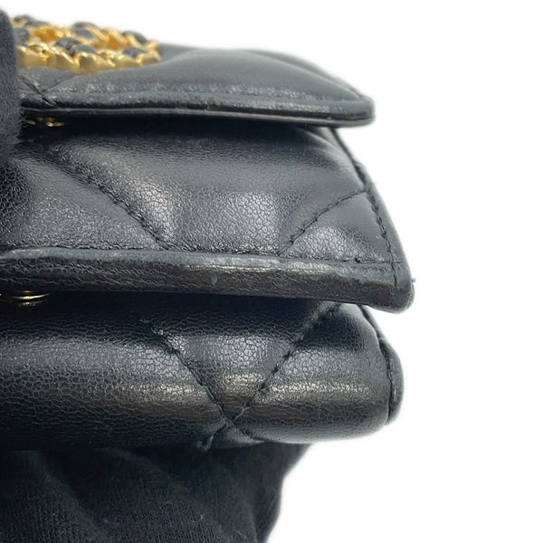 シャネル 三つ折り財布 キルティング ココマーク シャネル19 スモール フラップ ウォレット ラムスキン AP1789 CHANEL 黒