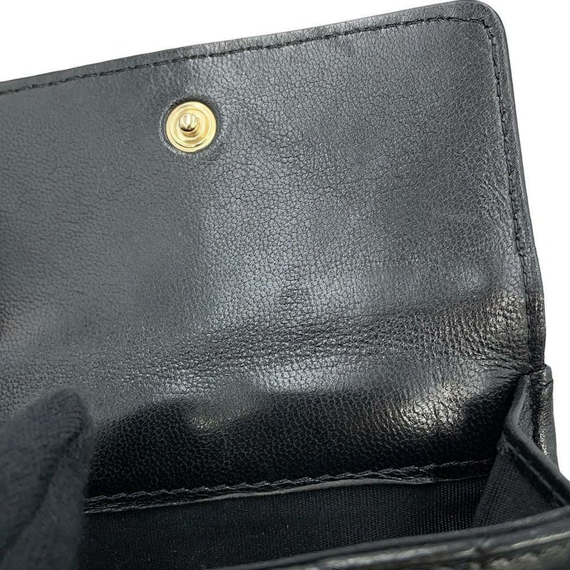 シャネル 三つ折り財布 キルティング ココマーク シャネル19 スモール フラップ ウォレット ラムスキン AP1789 CHANEL 黒