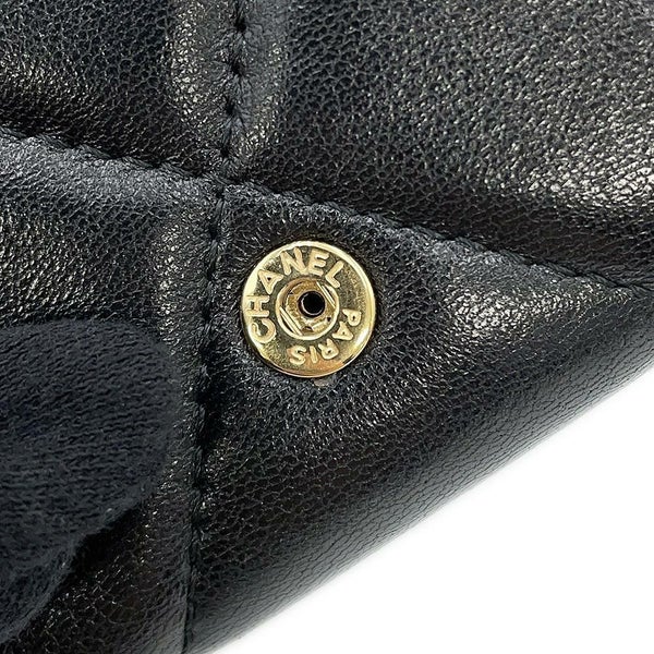 シャネル 三つ折り財布 キルティング ココマーク シャネル19 スモール フラップ ウォレット ラムスキン AP1789 CHANEL 黒