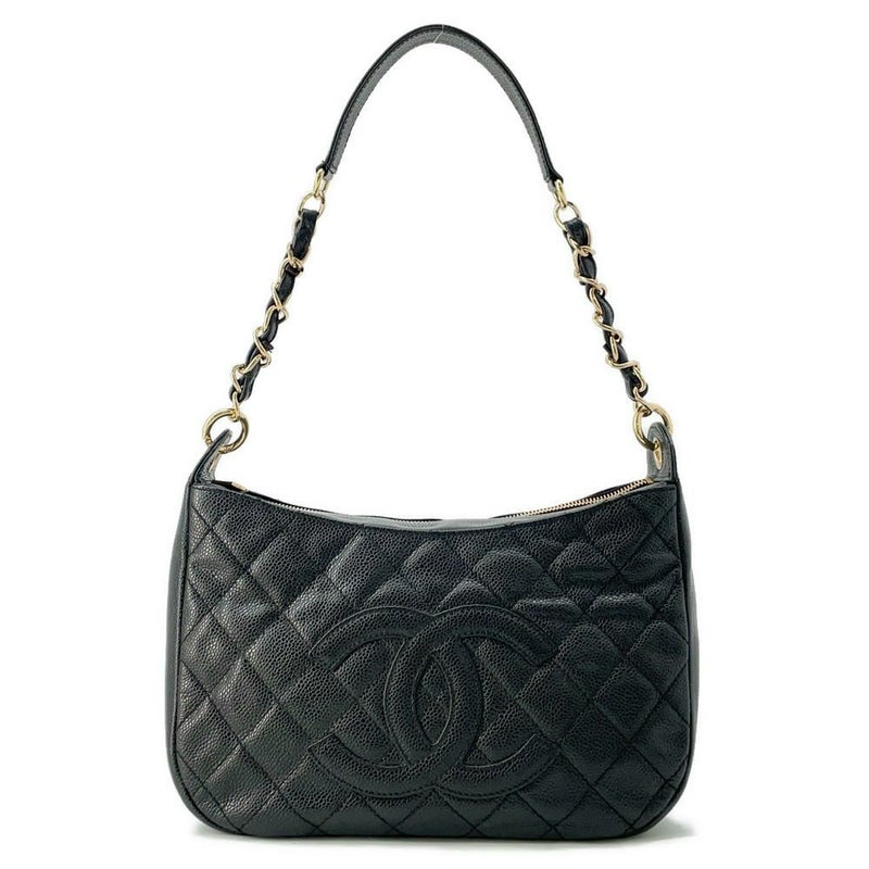 シャネル チェーンショルダーバッグ マトラッセ ココマーク キャビアスキン A20993 CHANEL バッグ ワンショルダー 黒