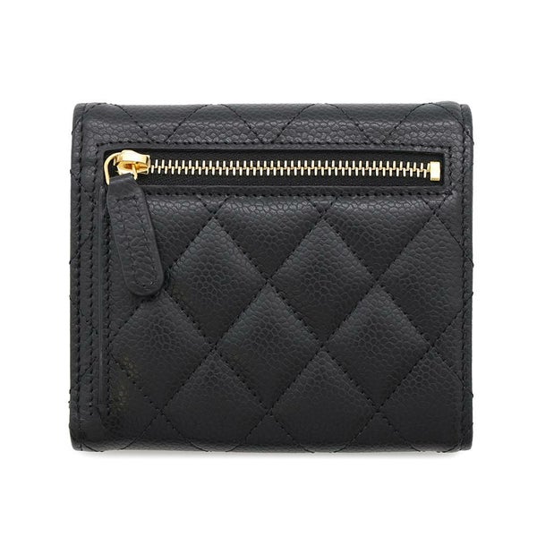 シャネル 三つ折り財布 クラシック スモール フラップ ウォレット キャビアスキン AP0231 CHANEL 黒