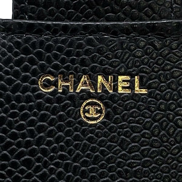 シャネル 三つ折り財布 クラシック スモール フラップ ウォレット キャビアスキン AP0231 CHANEL 黒