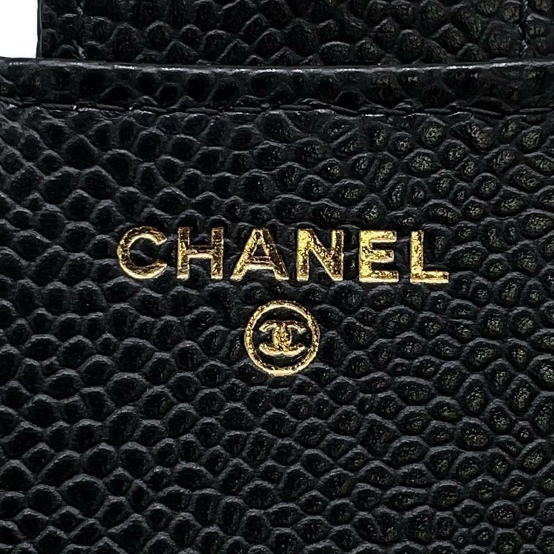 シャネル 三つ折り財布 クラシック スモール フラップ ウォレット キャビアスキン AP0231 CHANEL 黒