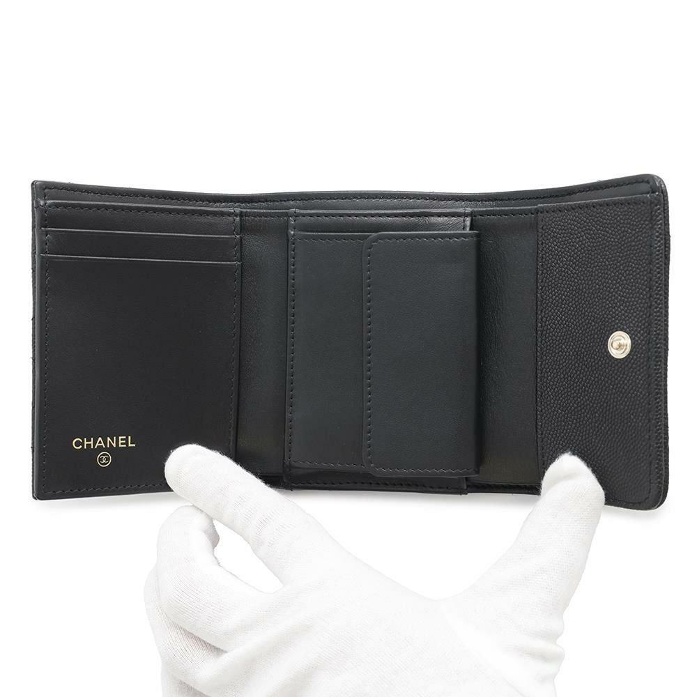 シャネル 三つ折り財布 スモールウォレット ココマーク マトラッセ