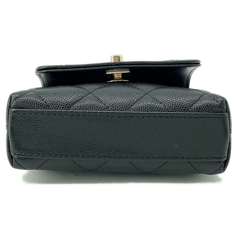 シャネル チェーンショルダーバッグ ココハンドル マトラッセ マイクロ キャビアスキン AP4245 CHANEL 2way 黒