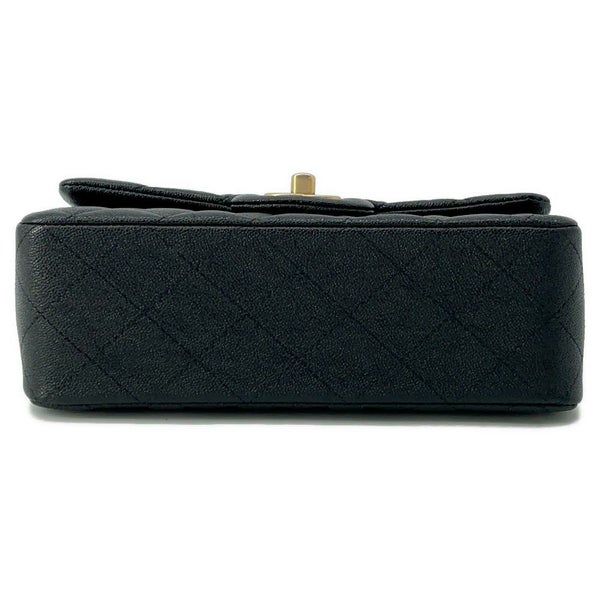 シャネル チェーンショルダーバッグ マトラッセ ココマーク トップハンドル ミニ キャビアスキン AS2431 黒