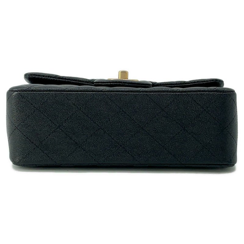 シャネル チェーンショルダーバッグ マトラッセ ココマーク トップハンドル ミニ キャビアスキン AS2431 黒