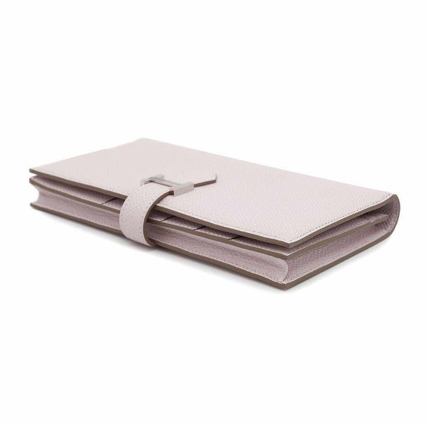 エルメス 長財布 ベアンスフレ マチ有り モーヴぺール/シルバー金具 エプソン U刻印 HERMES 財布