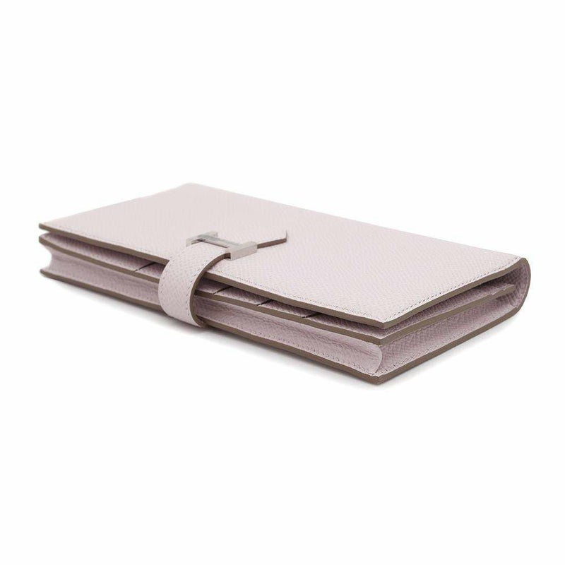 エルメス 長財布 ベアンスフレ マチ有り モーヴぺール/シルバー金具 エプソン U刻印 HERMES 財布