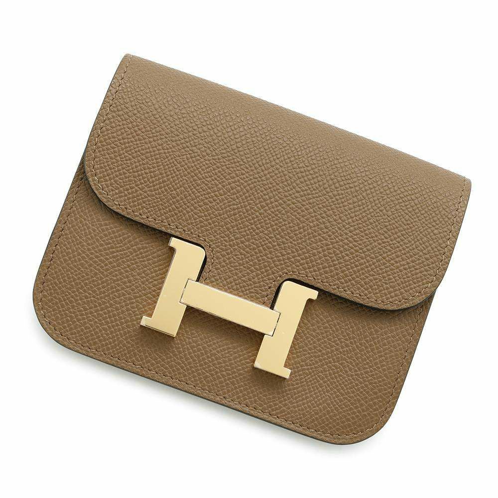 【極美品】エルメス コンスタンス スリム 財布 エプソン 黒 ゴールド金具 U刻 極美品】エルメス コンスタンス スリム 財布 エプソン 黒 ゴールド金具