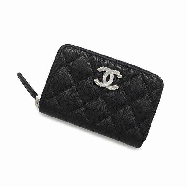 シャネル コインケース マトラッセ ココマーク キャビスキン AP4332 CHANEL 財布 黒