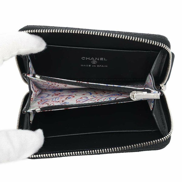 シャネル コインケース マトラッセ ココマーク キャビスキン AP4332 CHANEL 財布 黒