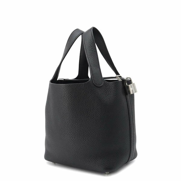 エルメス ハンドバッグ ピコタンロックPM ブラック/シルバー金具 トリヨンクレマンス W刻印 黒