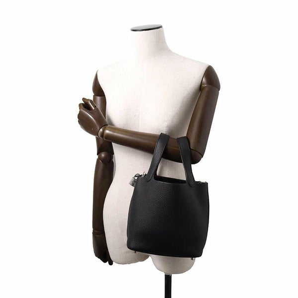 エルメス ハンドバッグ ピコタンロックPM ブラック/シルバー金具 トリヨンクレマンス W刻印 黒