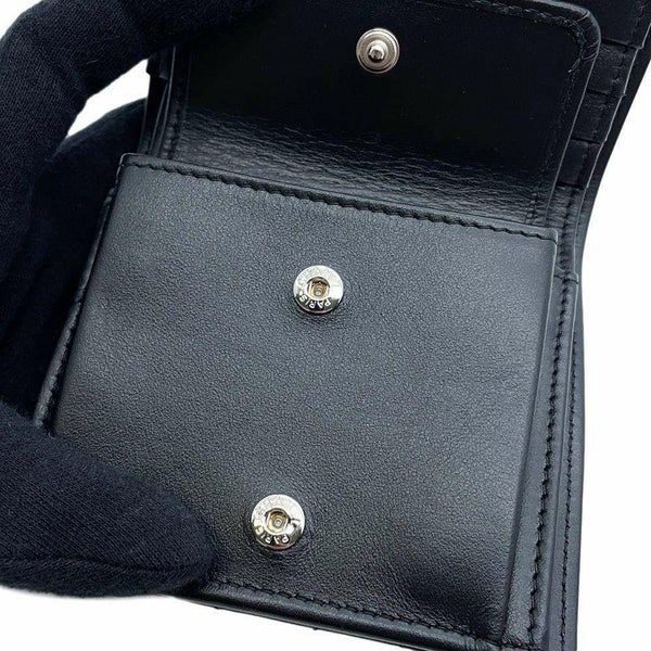 シャネル 二つ折り財布 ココマーク マトラッセ クラシック スモールウォレット レザー AP3817 黒