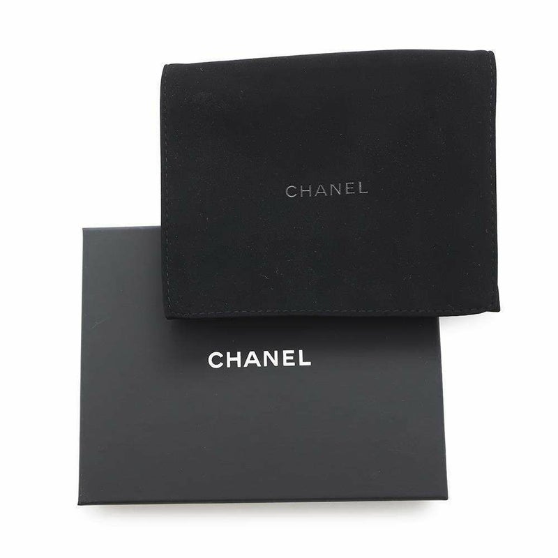 シャネル 二つ折り財布 ココマーク マトラッセ クラシック スモールウォレット レザー AP3817 黒