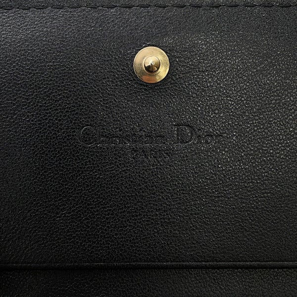 クリスチャン・ディオール 二つ折り財布  レディー ディオール Gardenia ウォレット ミニ S0178ONMJ_M900 財布 黒
