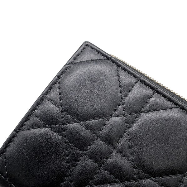 クリスチャン・ディオール 二つ折り財布 レディディオール Dahlia  カナージュ レザー S6037ONMJ_M900 Christian Dior 黒