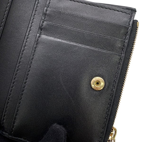 クリスチャン・ディオール 二つ折り財布 レディディオール Dahlia  カナージュ レザー S6037ONMJ_M900 Christian Dior 黒
